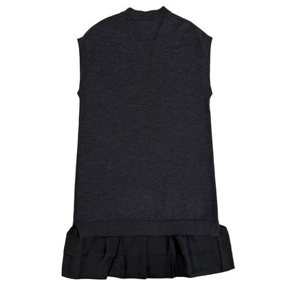 Louis Vuitton Dress  Monogram Wool Dark Gray Black M Sequin Fleece