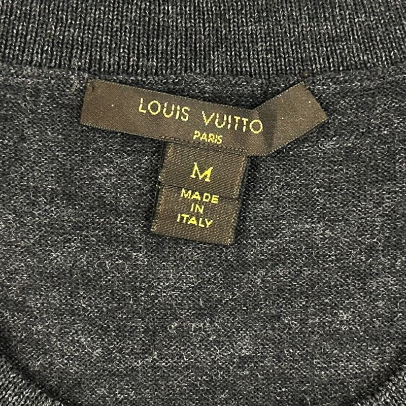 Louis Vuitton Dress  Monogram Wool Dark Gray Black M Sequin Fleece