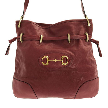 Gucci | Horsebit Leather Shoulder Bag 602089 | Red Gold | Ladies
