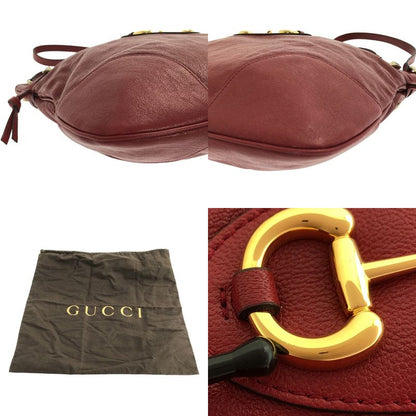 Gucci | Horsebit Leather Shoulder Bag 602089 | Red Gold | Ladies
