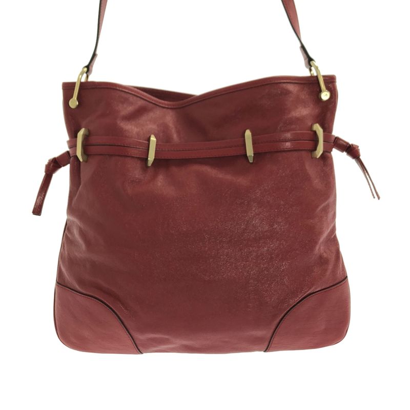 Gucci | Horsebit Leather Shoulder Bag 602089 | Red Gold | Ladies