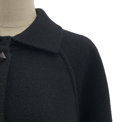 Hermes Cashmere Blend Medor Studded Coat 36 Black Ladies