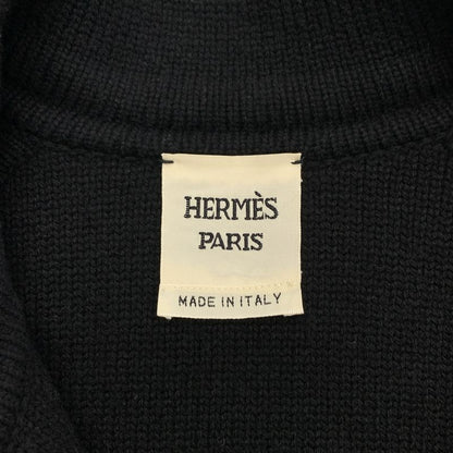 Hermes Cashmere Blend Medor Studded Coat 36 Black Ladies