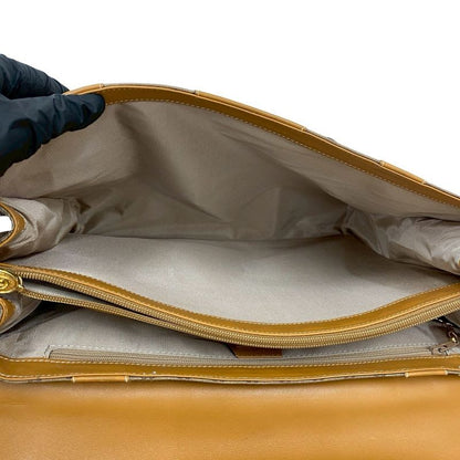 Gucci Vintage Micro GG Horseshoe Hardware Leather Bag Tote