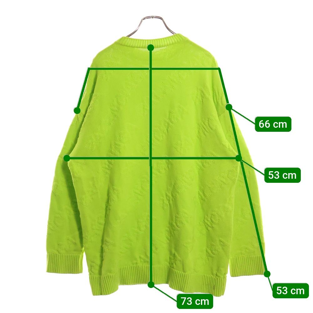 Balenciaga Logo Jacquard Sweater Crew Neck Knit Sweater Yellow 599886 T3166