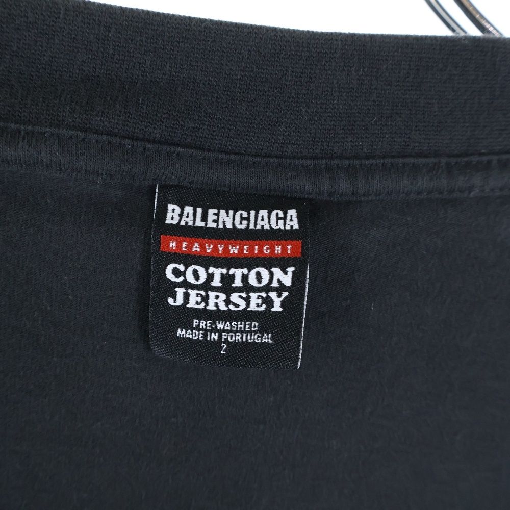 Balenciaga Inside Out Crew Neck Short Sleeve T-Shirt Cut and Sewn Black 787358