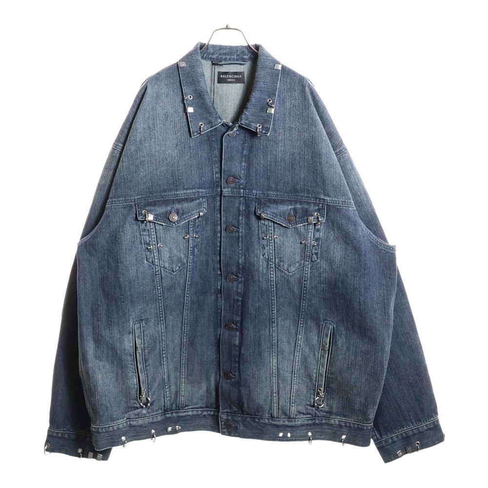 Balenciaga 24ss Pierced Denim Jacket Earrings Denim Jacket Indigo 764518 Tnw65