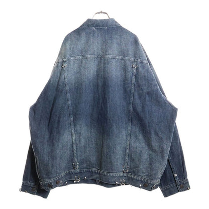 Balenciaga 24ss Pierced Denim Jacket Earrings Denim Jacket Indigo 764518 Tnw65