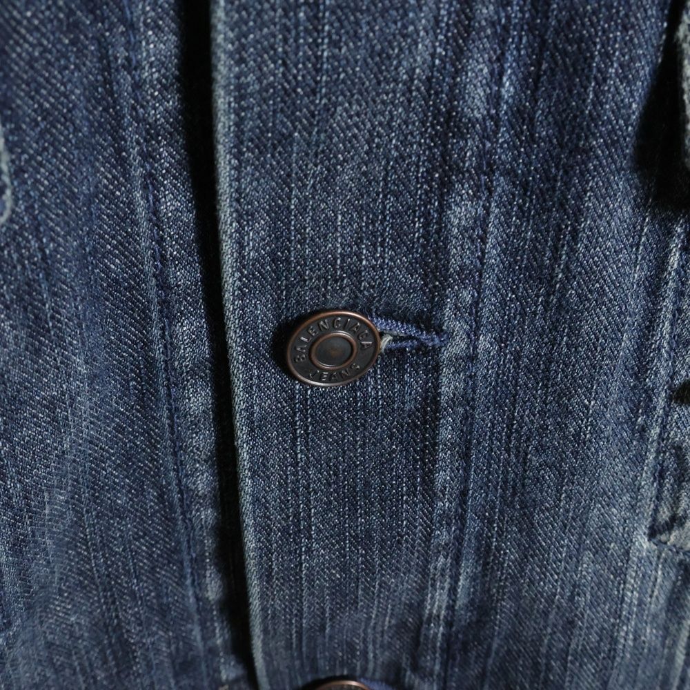 Balenciaga 24ss Pierced Denim Jacket Earrings Denim Jacket Indigo 764518 Tnw65