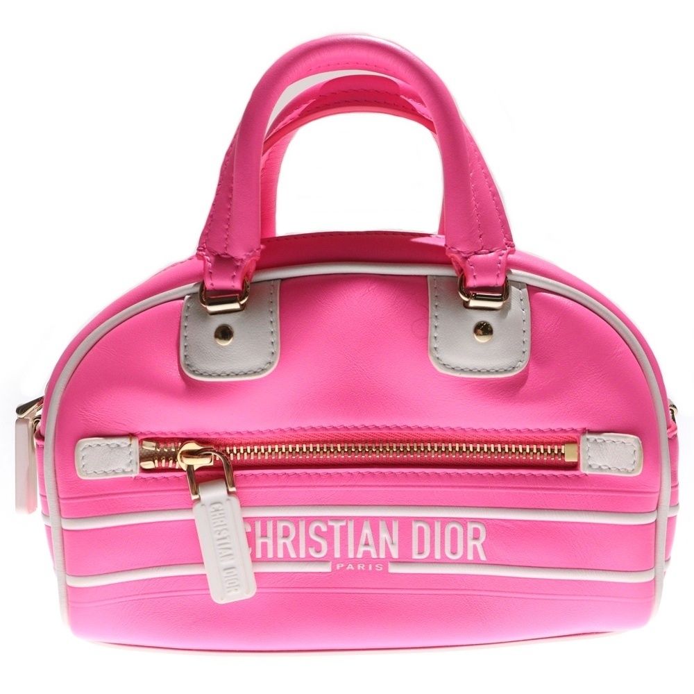 Christian Dior Vibe Mini Beau Ring Bag 2way Logo Leather Handbag Shoulder Bag