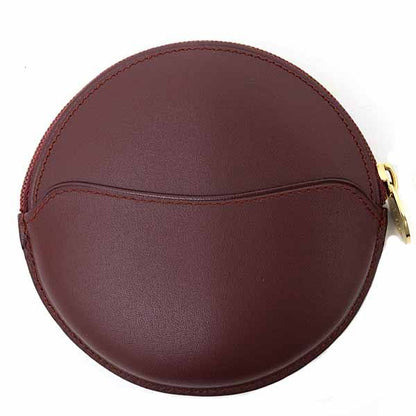 Cartier Must Line Coin Case Purse Round De Leather