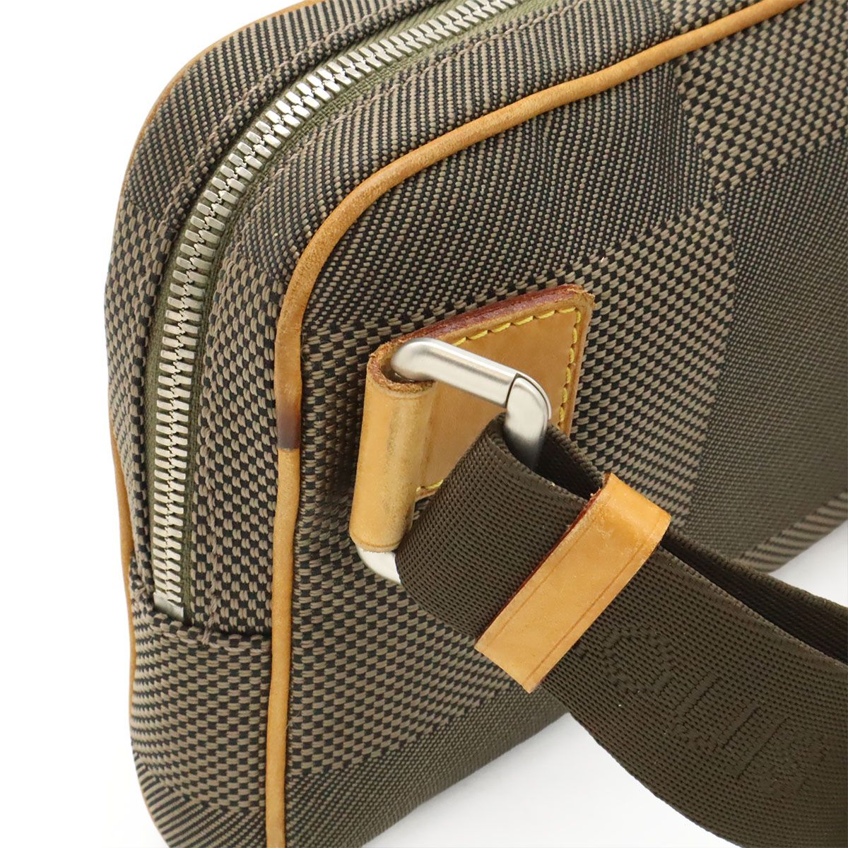 LOUIS VUITTON Damier Geant Acrobat Body Bag Waist Bag Canvas Leather Tail Khaki