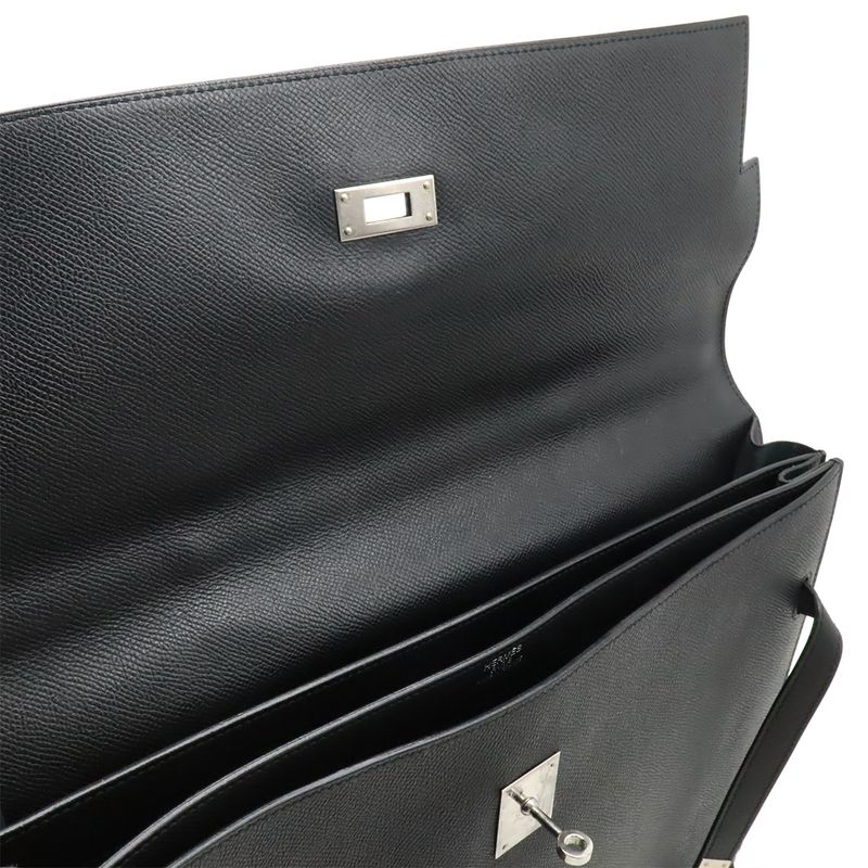 Hermes Kelly Depeche 38 Business Bag Briefcase Documents Purse Leather Epson