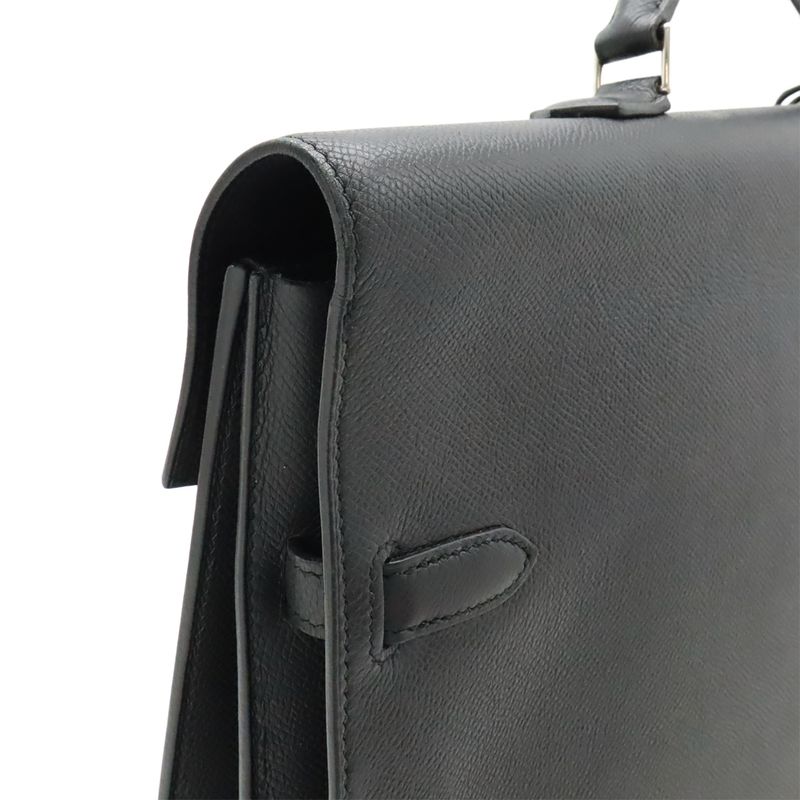 Hermes Kelly Depeche 38 Business Bag Briefcase Documents Purse Leather Epson