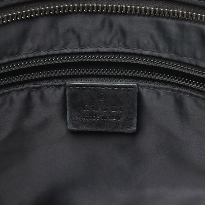 Gucci Diamante Shoulder Bag Crossbody Nylon Leather Black Gray Silver Hardware