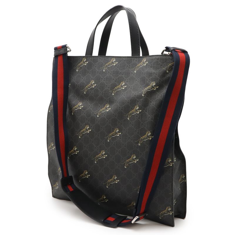 Gucci GG Supreme Taiga - Webline Tote Bag 2WAY Shoulder Bag Crossbody PVC