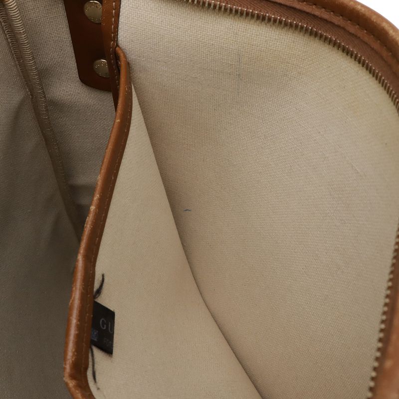 Gucci GG Supreme Sherry Shoulder Bag Crossbody PVC Leather Khaki Beige Brown