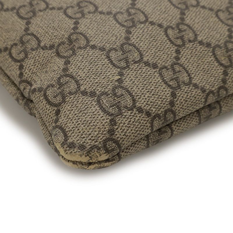 Gucci GG Supreme Sherry Shoulder Bag Crossbody PVC Leather Khaki Beige Brown