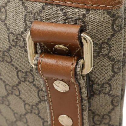 Gucci GG Supreme Sherry Shoulder Bag Crossbody PVC Leather Khaki Beige Brown