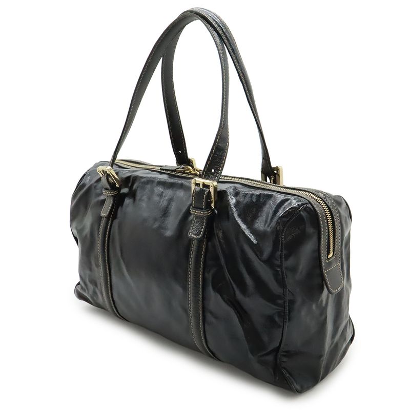 Gucci Interlocking G Sherry Line Mini Boston Bag Handbag Coated Canvas Leather