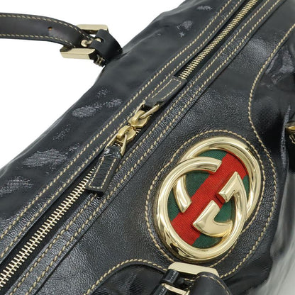Gucci Interlocking G Sherry Line Mini Boston Bag Handbag Coated Canvas Leather