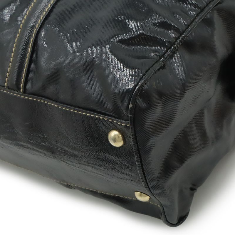 Gucci Interlocking G Sherry Line Mini Boston Bag Handbag Coated Canvas Leather