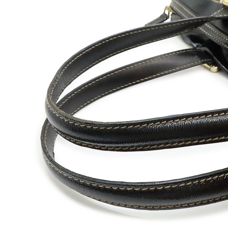 Gucci Interlocking G Sherry Line Mini Boston Bag Handbag Coated Canvas Leather