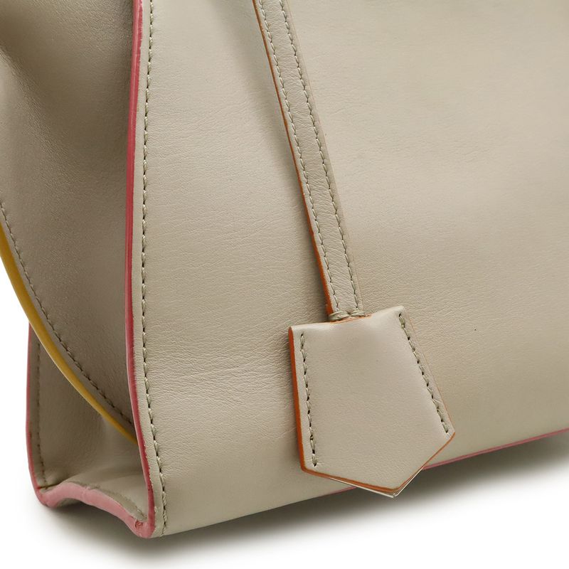Fendi Petit Trois Jour Handbag Mini Bag 2WAY Shoulder Bag Leather Sand Beige
