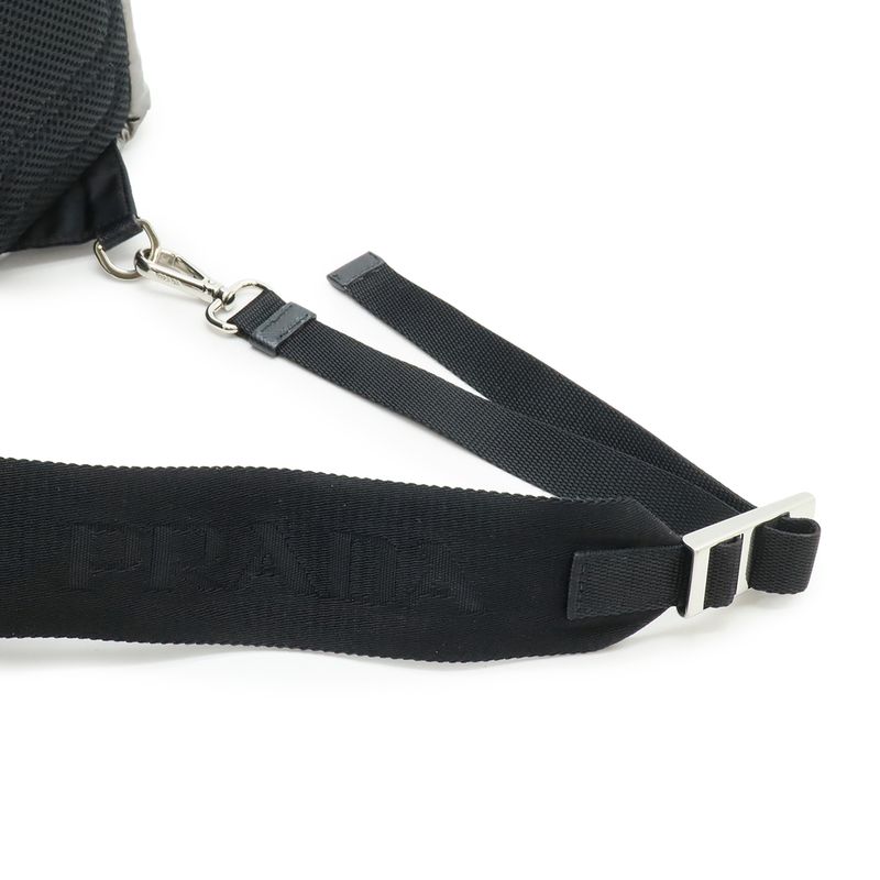 Prada Triangle Logo Body Bag Shoulder Bag Crossbody Nylon Leather Ferro