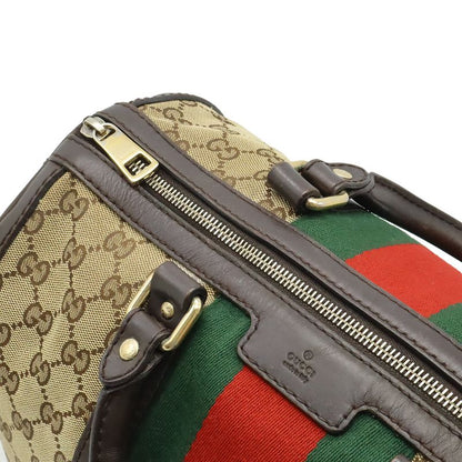 Gucci GG Canvas Sherry Line Handbag Mini Boston Bag 2WAY Shoulder Bag Leather