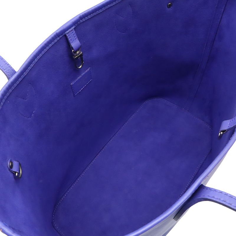 Louis Vuitton Epi Neverfull MM Tote Bag Shoulder Bag Leather Fig Purple Pouch