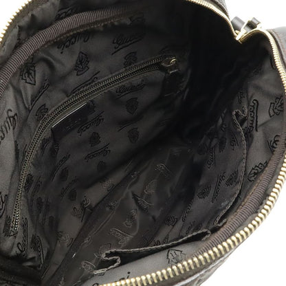 Guccissima Shoulder Bag Crossbody Leather Dark Brown Gold Hardware 201448