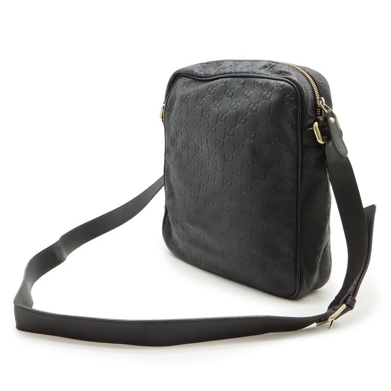 Guccissima Shoulder Bag Crossbody Leather Dark Brown Gold Hardware 201448