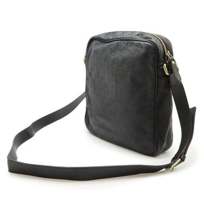 Guccissima Shoulder Bag Crossbody Leather Dark Brown Gold Hardware 201448