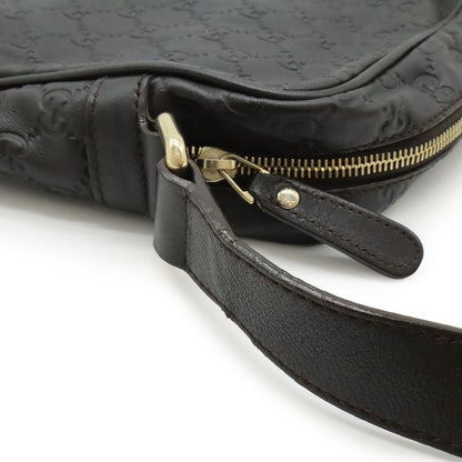 Guccissima Shoulder Bag Crossbody Leather Dark Brown Gold Hardware 201448