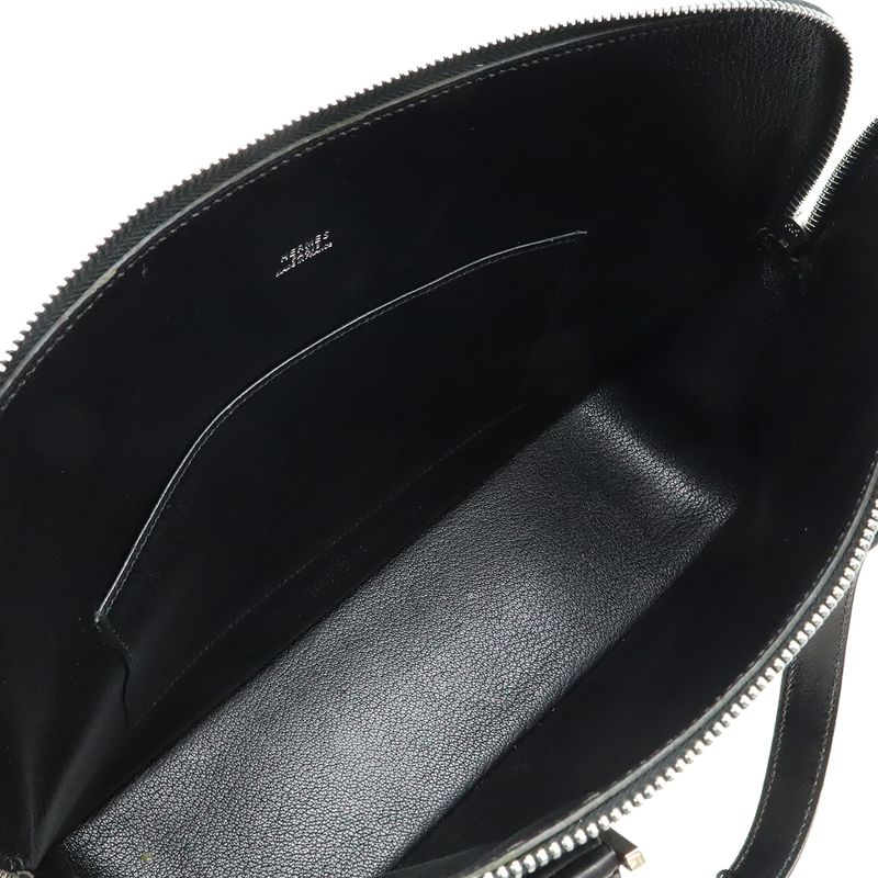 Hermes Escapada Handbag Tote Bag Box Calf BOX Calf Leather Black Silver