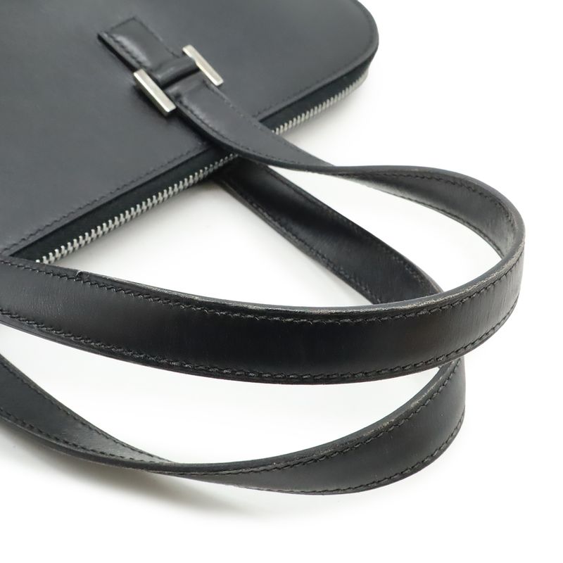 Hermes Escapada Handbag Tote Bag Box Calf BOX Calf Leather Black Silver