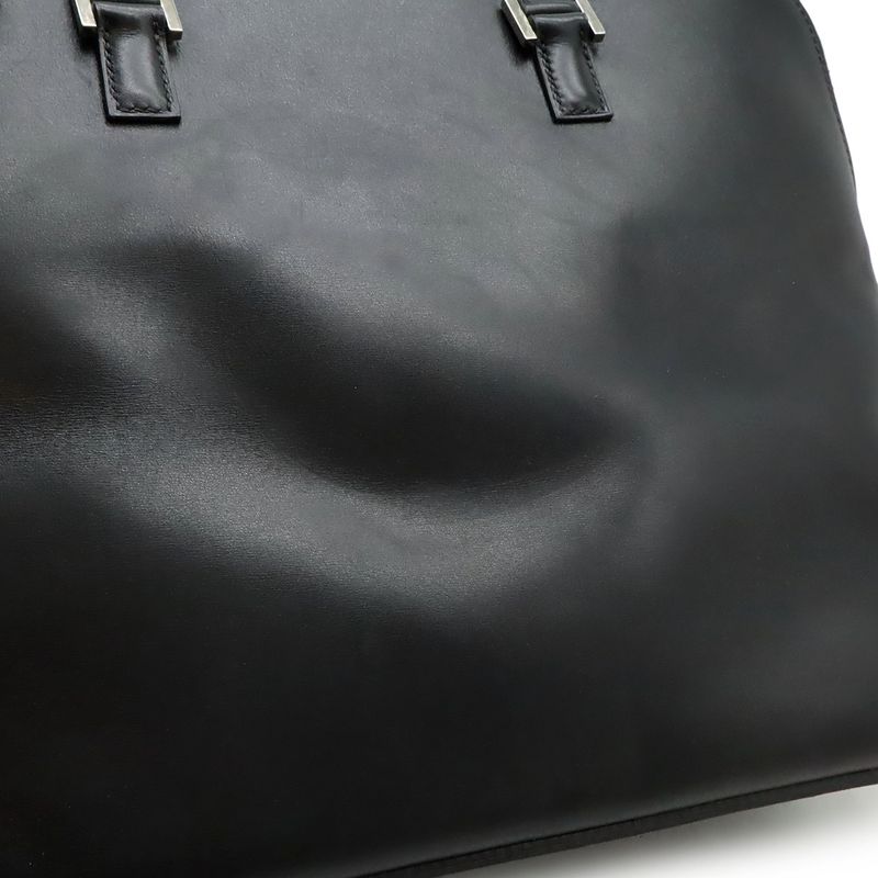 Hermes Escapada Handbag Tote Bag Box Calf BOX Calf Leather Black Silver