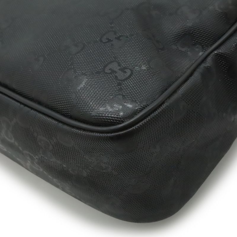 Gucci GG Implement Shoulder Bag Pochette Crossbody PVC Leather Black 201448