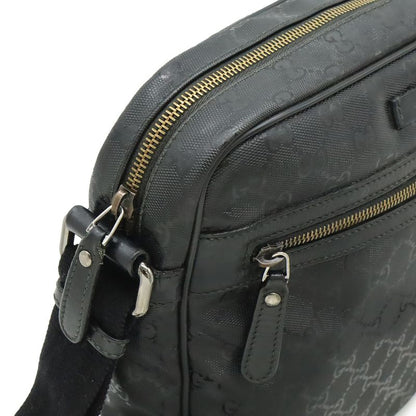 Gucci GG Implement Shoulder Bag Pochette Crossbody PVC Leather Black 201448