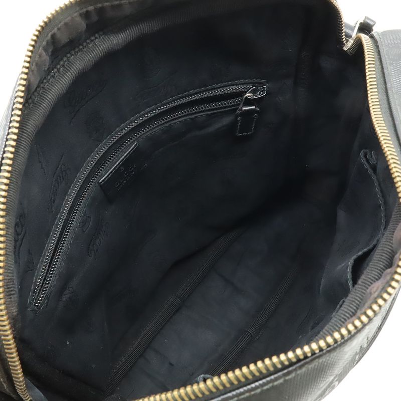 Gucci GG Implement Shoulder Bag Pochette Crossbody PVC Leather Black 201448