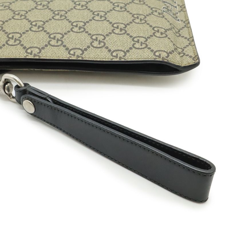 Gucci GG Supreme Clutch Bag Second Bag Taiga - Tiger Print PVC Leather Khaki