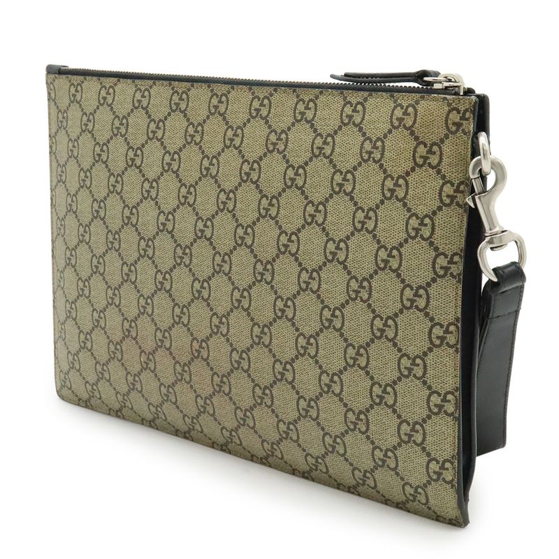Gucci GG Supreme Clutch Bag Second Bag Taiga - Tiger Print PVC Leather Khaki