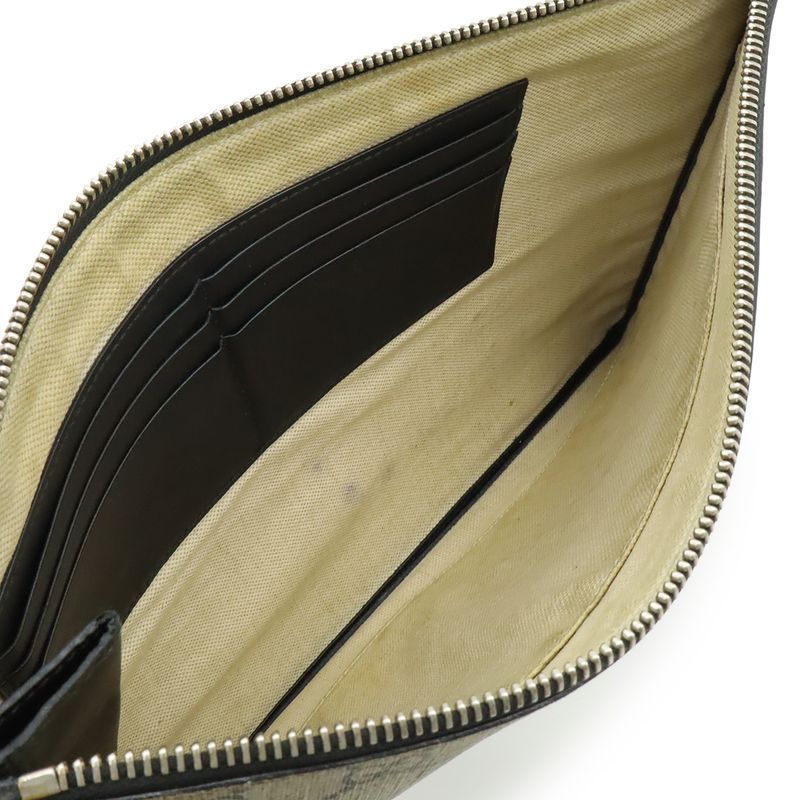 Gucci GG Supreme Clutch Bag Second Bag Taiga - Tiger Print PVC Leather Khaki