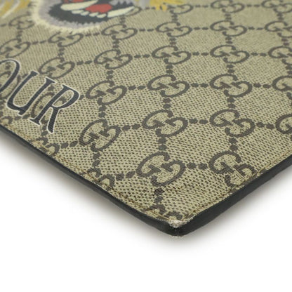 Gucci GG Supreme Clutch Bag Second Bag Taiga - Tiger Print PVC Leather Khaki
