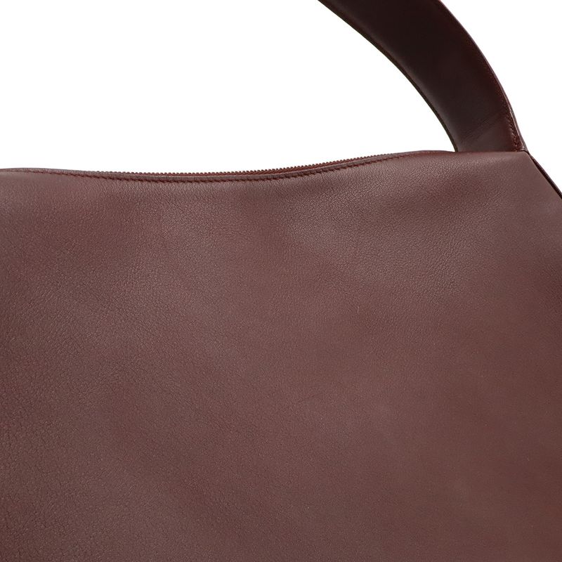 Cartier Shoulder Bag Semi Shoulder One Shoulder Leather Bordeaux Red Silver