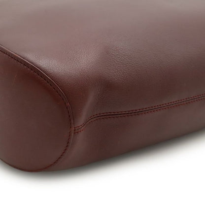 Cartier Shoulder Bag Semi Shoulder One Shoulder Leather Bordeaux Red Silver