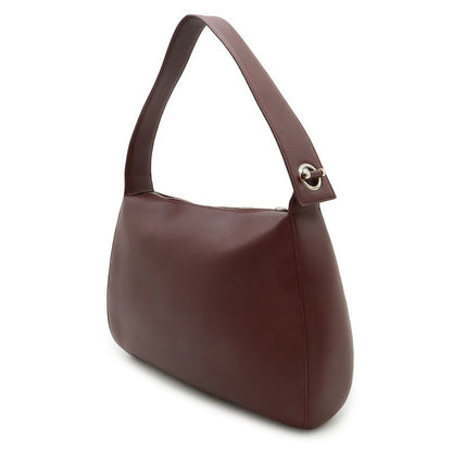 Cartier Shoulder Bag Semi Shoulder One Shoulder Leather Bordeaux Red Silver