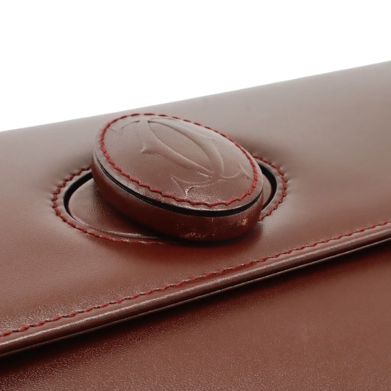 Cartier Must De Cartier Must Line Shoulder Bag Crossbody Leather Bordeaux Red