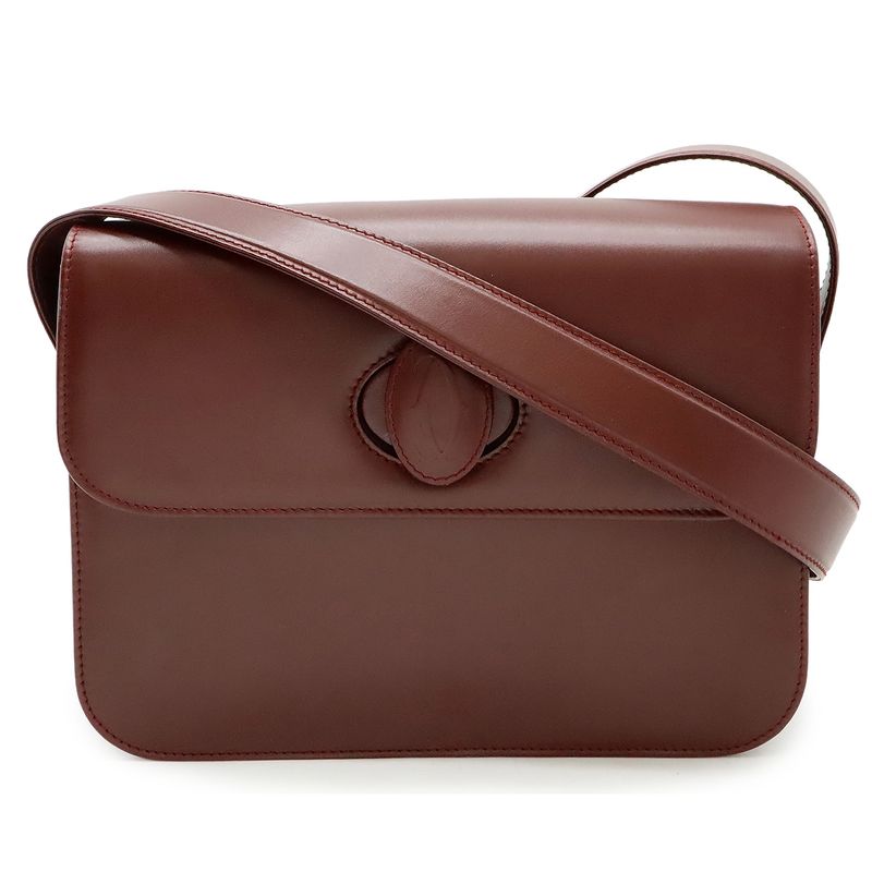 Cartier Must De Cartier Must Line Shoulder Bag Crossbody Leather Bordeaux Red